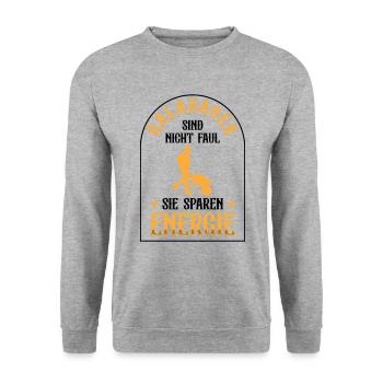 Galabauer ist nicht faul Landschaftsbauer - Unisex Pullover - Weißgrau meliert - Vorne - Alina (178cm) & Michal (187cm)