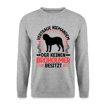 Broholmer J’ai un Broholmer - Sweat-shirt Unisexe - gris chiné - Devant - Alina (178cm) & Michal (187cm)