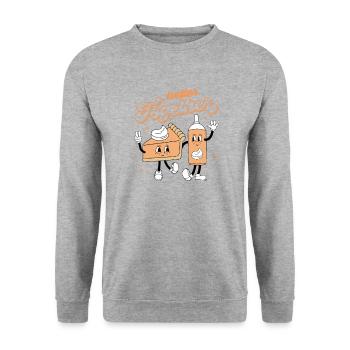 Pumpkin Pie & Cream Better Together Fall Design - Unisex Sweatshirt - salt & pepper - Front - Alina (178cm) & Michal (187cm)