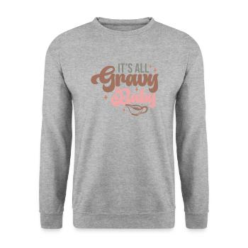 Alles läuft glatt Baby Thanksgiving Design - Unisex Pullover - Weißgrau meliert - Vorne - Alina (178cm) & Michal (187cm)