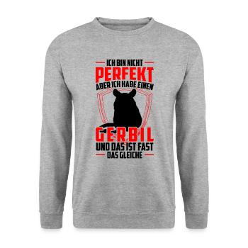 Gerbille m’aime de toute façon Gerbille rongeur - Sweat-shirt Unisexe - gris chiné - Devant - Alina (178cm) & Michal (187cm)