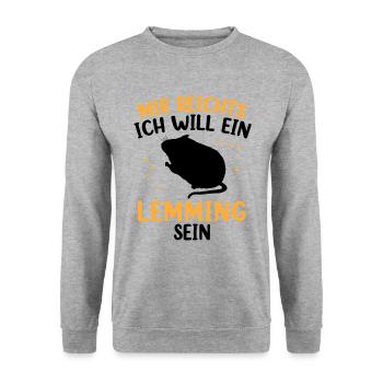 Wants a lemming to be a vole Lemming - Unisex Sweatshirt - salt & pepper - Front - Alina (178cm) & Michal (187cm)