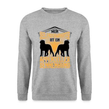 Appenzeller Mountain Dog is my soul mate - Unisex Sweatshirt - salt & pepper - Front - Alina (178cm) & Michal (187cm)