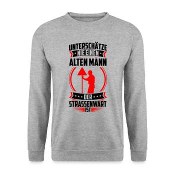Old man, the road maintenance worker, is a highway attendant - Unisex Sweatshirt - salt & pepper - Front - Alina (178cm) & Michal (187cm)
