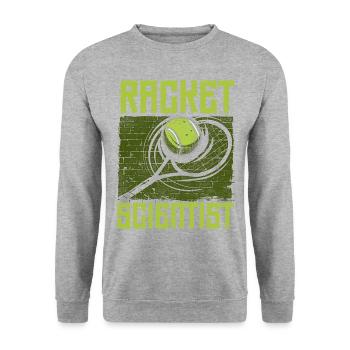 Drôle de joueur de tennis raquette jeu de mots - Sweat-shirt Unisexe - gris chiné - Devant - Alina (178cm) & Michal (187cm)
