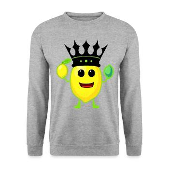 Citrons Citrons Fruits du Rois - Sweat-shirt Unisexe - gris chiné - Devant - Alina (178cm) & Michal (187cm)