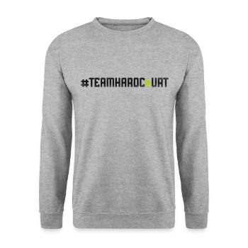 Funny Tennis Player Racket - Unisex Sweatshirt - salt & pepper - Front - Alina (178cm) & Michal (187cm)