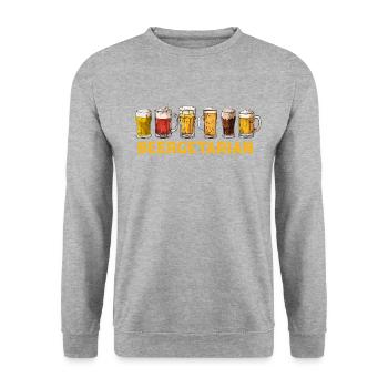 Batches Be Hazy, craftbeer, brewing - Unisex Pullover - Weißgrau meliert - Vorne - Alina (178cm) & Michal (187cm)