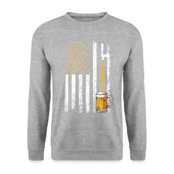 Crafbeer american flag, brewing - Unisex Pullover - Weißgrau meliert - Vorne - Alina (178cm) & Michal (187cm)
