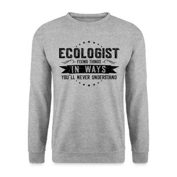 Collègues écologistes Cadeau Profession Dire Drôle - Sweat-shirt Unisexe - gris chiné - Devant - Alina (178cm) & Michal (187cm)