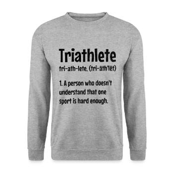 Triathlète Une personne qui ne comprend pas cela sur - Sweat-shirt Unisexe - gris chiné - Devant - Alina (178cm) & Michal (187cm)