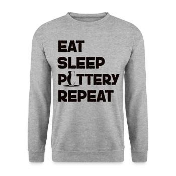 Poterie Céramique Artiste Manger Dormir - Sweat-shirt Unisexe - gris chiné - Devant - Alina (178cm) & Michal (187cm)