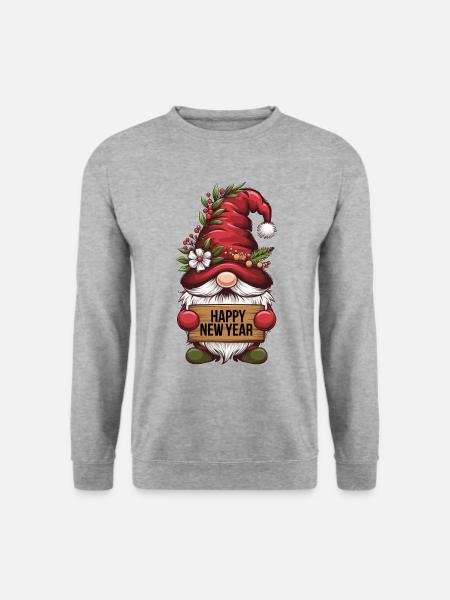 Gnome Dwarf Happy New Year - Unisex Sweatshirt - salt & pepper