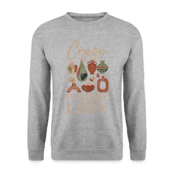 Pottery Ceramics Artist Crazy - Unisex Sweatshirt - salt & pepper - Front - Alina (178cm) & Michal (187cm)