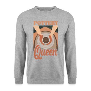 Pottery Ceramics Artist Queen - Unisex Sweatshirt - salt & pepper - Front - Alina (178cm) & Michal (187cm)