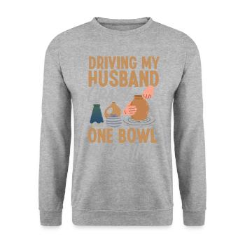 Pottery Ceramics Artist Husband - Unisex Sweatshirt - salt & pepper - Front - Alina (178cm) & Michal (187cm)