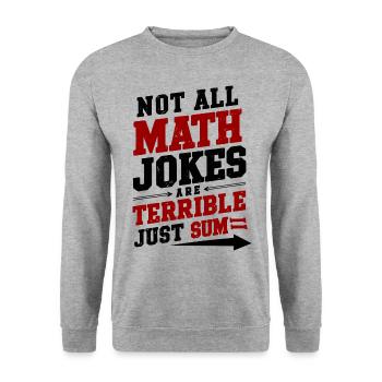 Funny Math Joke - "Just Sum" Humorous Design - Unisex Sweatshirt - salt & pepper - Front - Alina (178cm) & Michal (187cm)