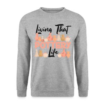 Pottery Ceramics Artist Living - Unisex Sweatshirt - salt & pepper - Front - Alina (178cm) & Michal (187cm)