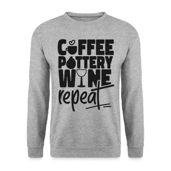 Poterie Céramique Artiste Café - Sweat-shirt Unisexe - gris chiné - Devant - Alina (178cm) & Michal (187cm)