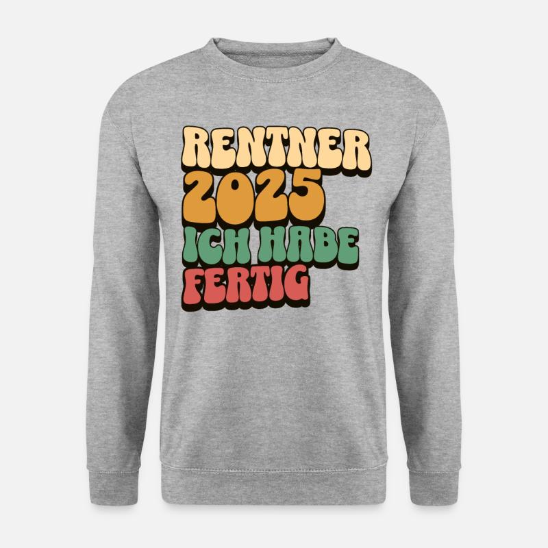 Rentner 2025 - Unisex Pullover - Weißgrau meliert