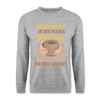 Pottery Ceramics Artist Grandma - Unisex Sweatshirt - salt & pepper - Front - Alina (178cm) & Michal (187cm)
