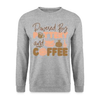 Pottery Ceramics Artist Coffee - Unisex Pullover - Weißgrau meliert - Vorne - Alina (178cm) & Michal (187cm)