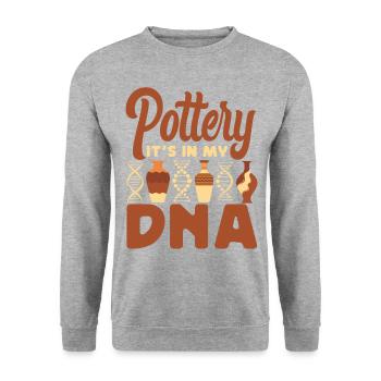 Pottery Ceramics Artist Pottery - Unisex Pullover - Weißgrau meliert - Vorne - Alina (178cm) & Michal (187cm)