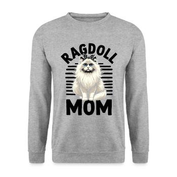 Ragdoll Mama Ragdolls Besitzer Katzenliebhaber - Unisex Pullover - Weißgrau meliert - Vorne - Alina (178cm) & Michal (187cm)