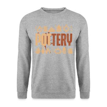 Pottery Ceramics Artist Pottery - Unisex Sweatshirt - salt & pepper - Front - Alina (178cm) & Michal (187cm)