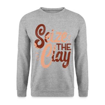 Pottery Ceramics Artist Pun Seize - Unisex Sweatshirt - salt & pepper - Front - Alina (178cm) & Michal (187cm)