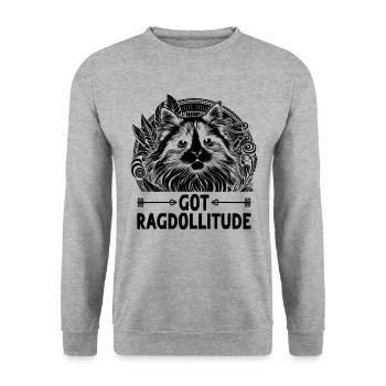 Got Ragdollitude Ragdoll Ragdolls Cat Lover - Sweat-shirt Unisexe - gris chiné - Devant - Alina (178cm) & Michal (187cm)