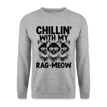 Chillin' With My Rag-Meow Ragdoll Ragdolls Cat Lov - Unisex Sweatshirt - salt & pepper - Front - Alina (178cm) & Michal (187cm)