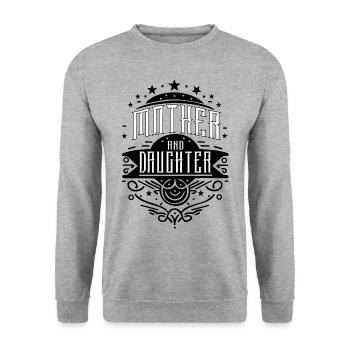 Mutter und Tochter Familie Mama Kind Liebe Geschen - Unisex Pullover - Weißgrau meliert - Vorne - Alina (178cm) & Michal (187cm)
