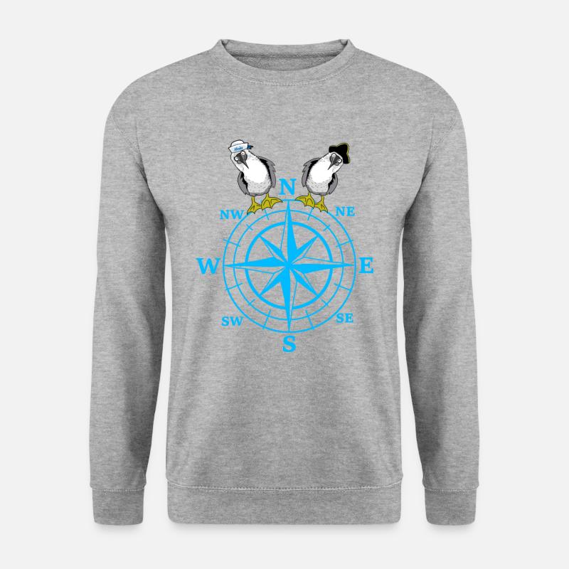 maritime compass seagulls seagull - Unisex Sweatshirt - salt & pepper
