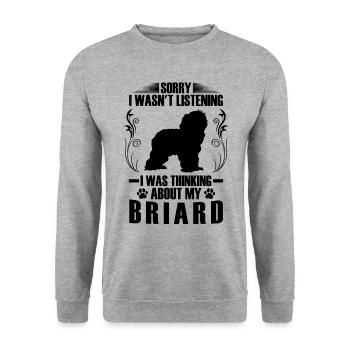 Thought of my Briard Berger de Brie - Unisex Sweatshirt - salt & pepper - Front - Alina (178cm) & Michal (187cm)