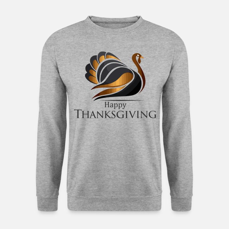 Erntedank Truthahn - Unisex Pullover - Weißgrau meliert