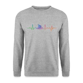 Pottery Ceramics Artist Heartbeat - Unisex Sweatshirt - salt & pepper - Front - Alina (178cm) & Michal (187cm)