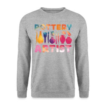 Pottery Ceramics Artist Watercolor - Unisex Sweatshirt - salt & pepper - Front - Alina (178cm) & Michal (187cm)