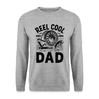 Moulinet Cool Papa Pêche à l’achigan Pêcheur Père Pêcheur - Sweat-shirt Unisexe - gris chiné - Devant - Alina (178cm) & Michal (187cm)