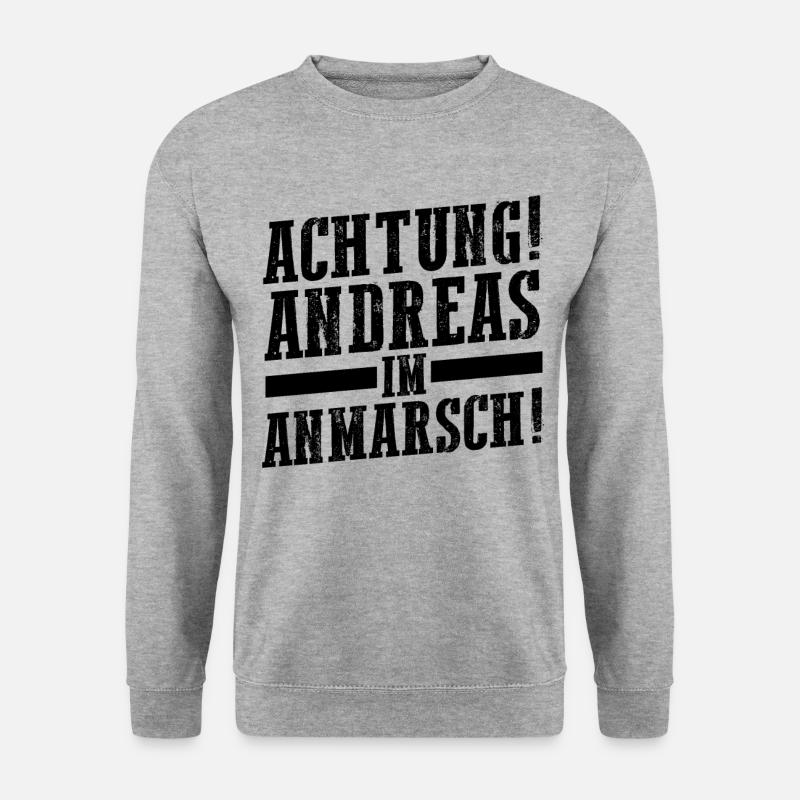 Vorname Andreas - Unisex Pullover - Weißgrau meliert