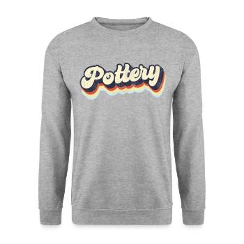 Pottery Ceramics Artist Retro - Unisex Pullover - Weißgrau meliert - Vorne - Alina (178cm) & Michal (187cm)
