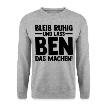 Vorname Ben - Unisex Pullover - Weißgrau meliert - Vorne - Alina (178cm) & Michal (187cm)