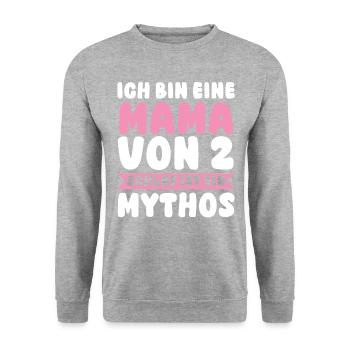 Mama Von 2 Kindern - Unisex Pullover - Weißgrau meliert - Vorne - Alina (178cm) & Michal (187cm)