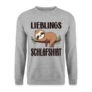 Favorite Sleep Shirt Late Riser Morning Grouches - Unisex Sweatshirt - salt & pepper - Front - Alina (178cm) & Michal (187cm)