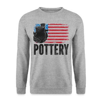 Pottery Ceramics Artist American - Unisex Pullover - Weißgrau meliert - Vorne - Alina (178cm) & Michal (187cm)
