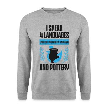 Pottery Ceramics Artist I Speak 4 - Unisex Sweatshirt - salt & pepper - Front - Alina (178cm) & Michal (187cm)