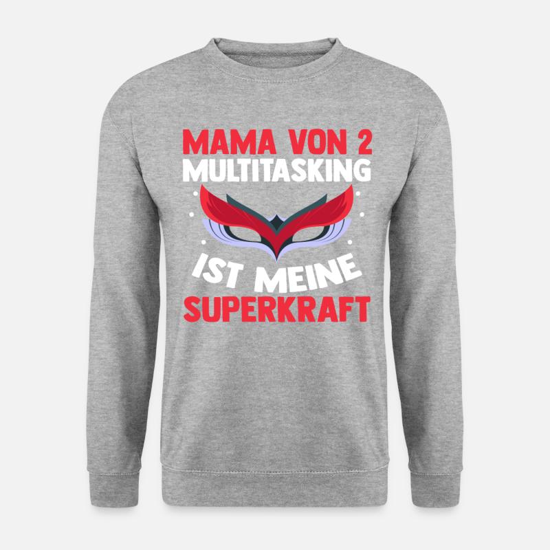 Mama Von 2 Kindern - Unisex Pullover - Weißgrau meliert