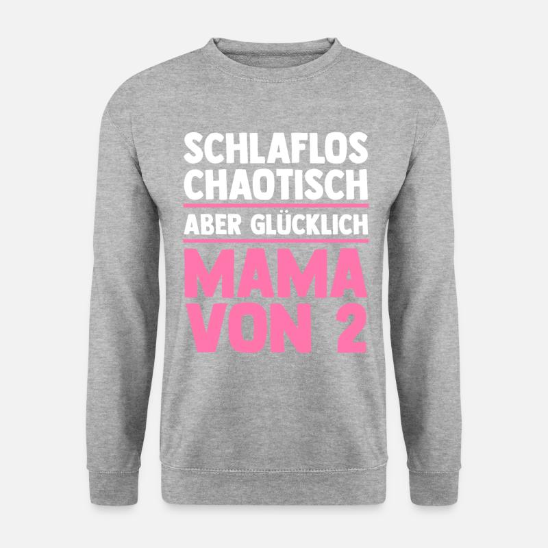 Mama Von 2 Kindern - Unisex Pullover - Weißgrau meliert
