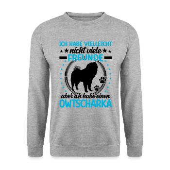 Ovcharka is my friend Ovcharka - Unisex Sweatshirt - salt & pepper - Front - Alina (178cm) & Michal (187cm)
