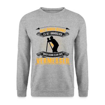 L’arpenteur est impossible L’arpenteur - Sweat-shirt Unisexe - gris chiné - Devant - Alina (178cm) & Michal (187cm)